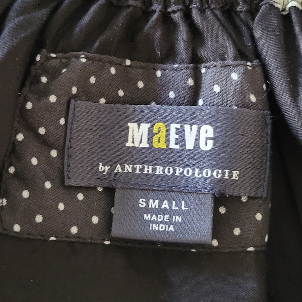 NWT Anthropologie × Maeve Polka Dot Long Sheer Sleeve Mini Dress Tie Back SM - Picture 13 of 16